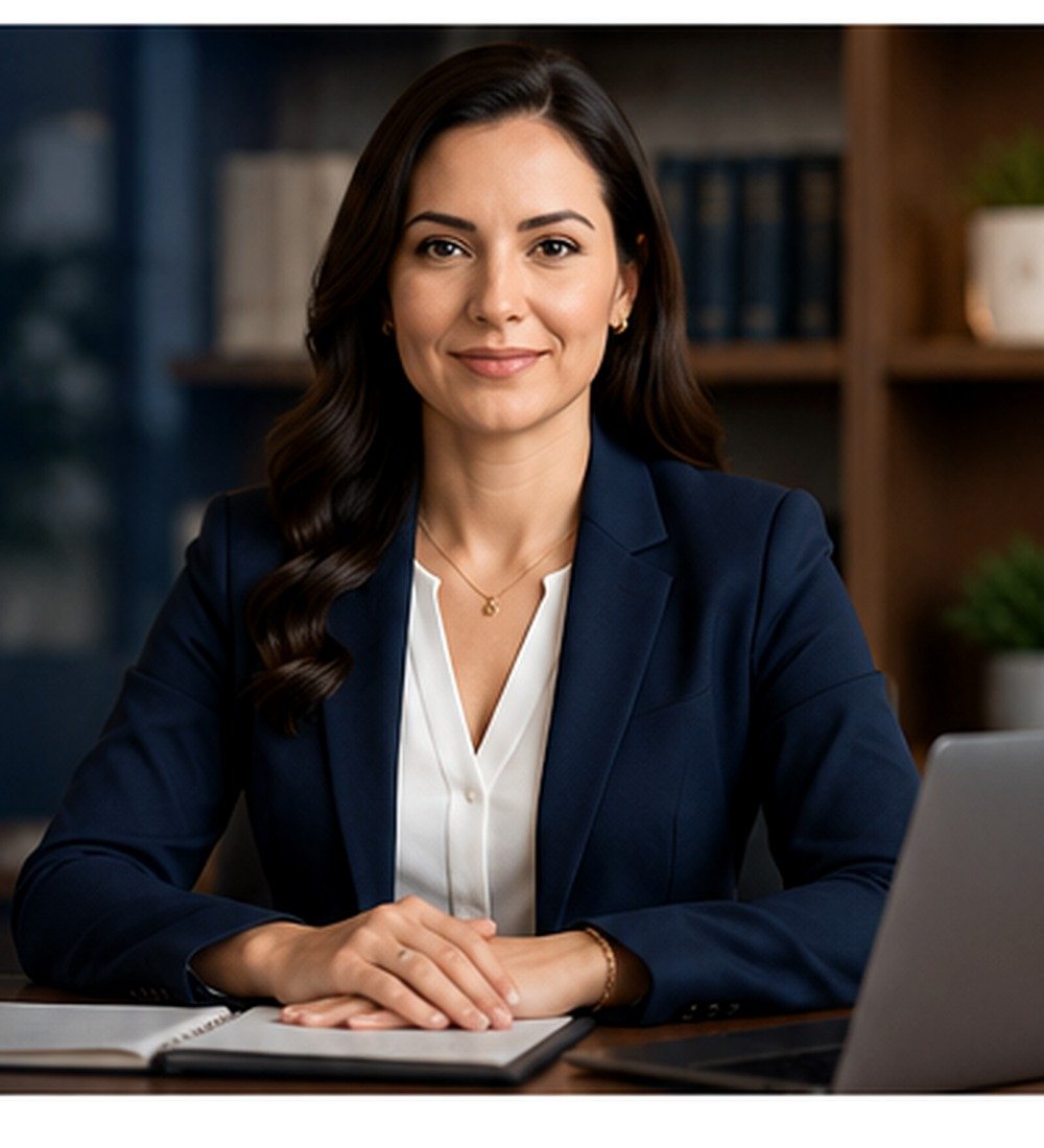 Profissional em ambiente corporativo de consultoria